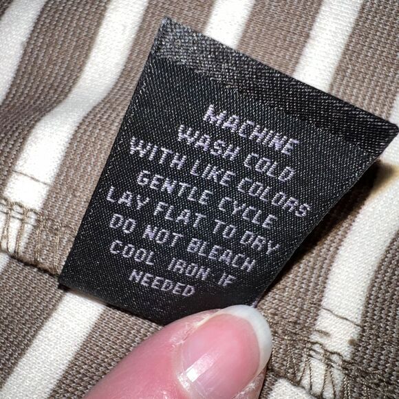 Investments Womens Blazer Suit Jacket Striped Stretch Brown White 18 - Picture 8 of 8